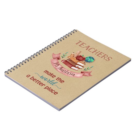 Notebooks für personalisierte Lehrer - Rustikale K Notizblock (Linke Seite)