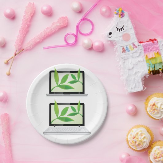 Notebooks mit Blätter-Papier-Tellern Pappteller (Party)