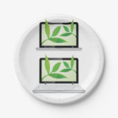 Notebooks mit Blätter-Papier-Tellern Pappteller (Vorderseite)