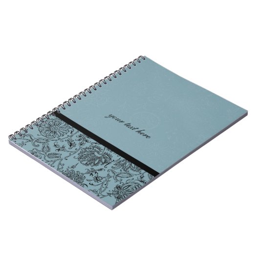 Notebooks mit blauer Blume Notizblock (Linke Seite)