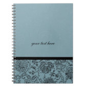 Notebooks mit blauer Blume Notizblock (Vorderseite)
