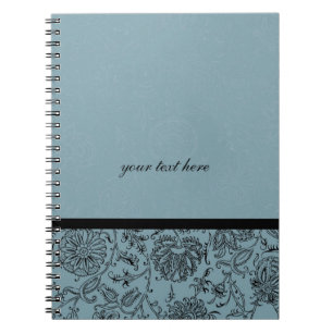Notebooks mit blauer Blume Notizblock