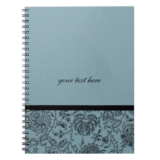 Notebooks mit blauer Blume Notizblock (Vorderseite)