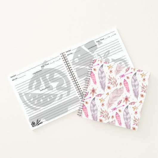 Notebooks mit Bohemischer Rezept Notizblock (Innenseite)