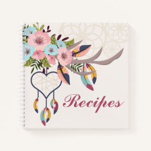 Notebooks mit Bohemischer Rezept Notizblock