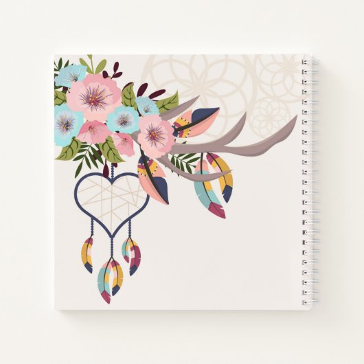 Notebooks mit Bohemischer Rezept Notizblock (Rückseite)