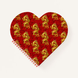 Notebooks mit chinesischem Golddrachenherz Notizblock