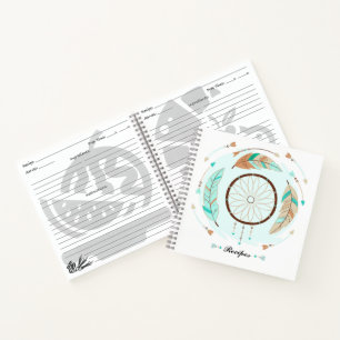 Notebooks mit personalisierter Bohemischer Rezeptu Notizblock