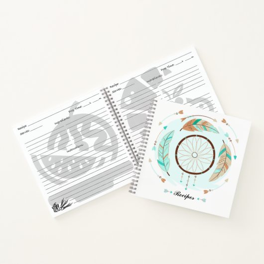 Notebooks mit personalisierter Bohemischer Rezeptu Notizblock (Innenseite)