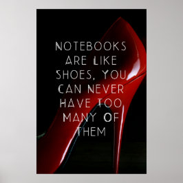 Notebooks mit roten Heelsen sind wie ein Poster-Wä Poster
