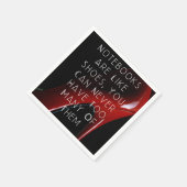 Notebooks mit roten Heelsen sind wie Schuhpapiere Serviette (Ecke)