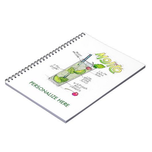 NOTEBOOKS - MOJITO RECIPE COCKTAIL ART NOTIZBLOCK (Linke Seite)