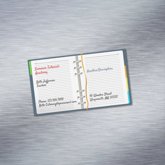 Notebooktutoring Magnetische Visitenkarte (Beispiel)