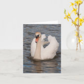 Notecard: "Anmut-" männlicher stummer Schwan Karte (Gelbe Blume)
