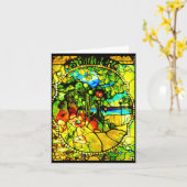 Notecard-Beflecktes Glas-Tiffany 3 Karte (Gelbe Blume)