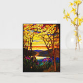 Notecard-Beflecktes Glas-Tiffany 9 Karte (Gelbe Blume)