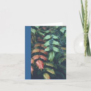 NOTECARD "BLAUE BERRIES ON GREEN BLÄTTER" KARTE