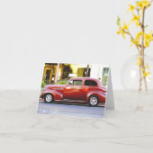 Notecard Classic Red Car Karte (Gelbe Blume)