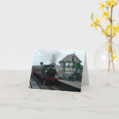 Notecard: Dampf-Zug und Signal-Kasten Karte (Gelbe Blume)