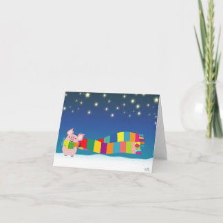 Notecard das Weihnachten des kleinen Schweins