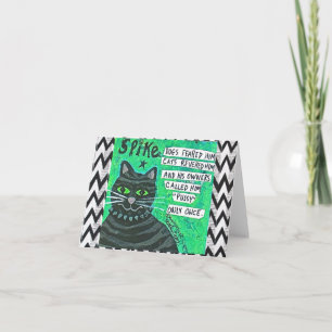 NOTECARD-DOGS BEFÜRCHTETE IHN, KATZEN VEREHRTE IHN KARTE