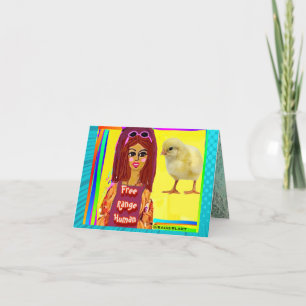 NOTECARD-Freilandhaltung Mensch Karte