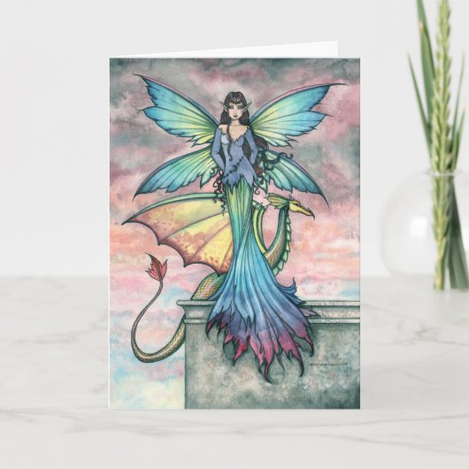 Notecard für mystical Fairy Dragon-Karte Karte (Vorderseite)