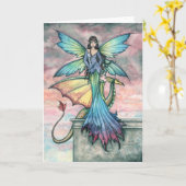 Notecard für mystical Fairy Dragon-Karte Karte (Gelbe Blume)
