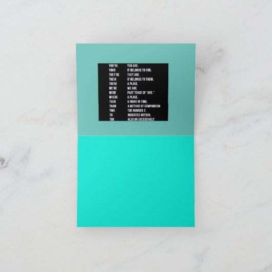 Notecard, Grammatik Karte (Innenseite)