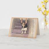 Notecard Hopping Basset Karte (Gelbe Blume)