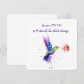Notecard Hummingbird 5x5 Mitteilungskarte (Vorne/Hinten)