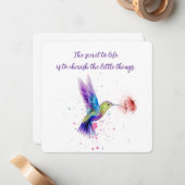 Notecard Hummingbird 5x5 Mitteilungskarte (Vorderseite/Rückseite Beispiel)