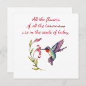 Notecard Hummingbird 5x5 Mitteilungskarte (Vorne/Hinten)