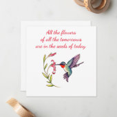 Notecard Hummingbird 5x5 Mitteilungskarte (Vorderseite/Rückseite Beispiel)