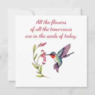 Notecard Hummingbird 5x5 Mitteilungskarte