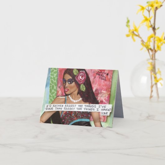 NOTECARD-I WÜRDE DIE DINGE, DIE ICH GETAN HABE, AN KARTE (Gelbe Blume)