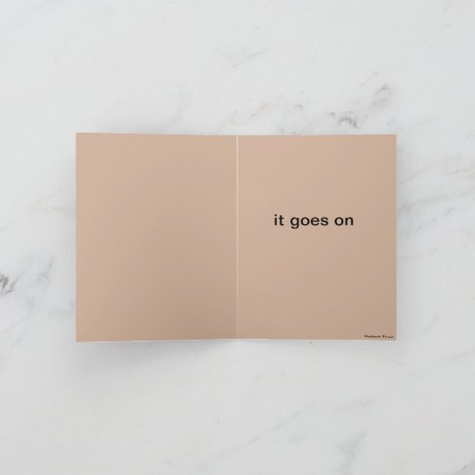 NOTECARD-IN 3 WÖRTER KANN ICH DAS LEBEN KARTE (Innenseite)