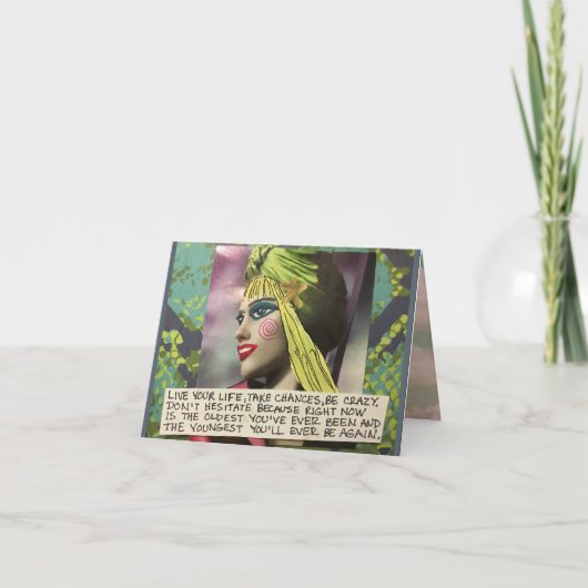 NOTECARD LEBEN SIE IHR LEBEN, NEHMEN SIE VERÄNDERU KARTE (Vorderseite)