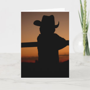 Notecard 'Lil Cowboy Silhouette Sunset Karte