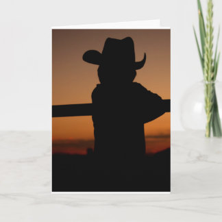 Notecard 'Lil Cowboy Silhouette Sunset Karte