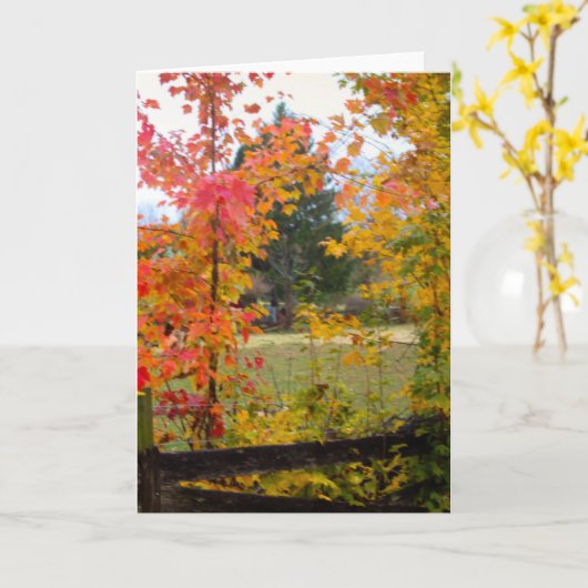 NOTECARD MIT ROTEM BAUM KARTE (Gelbe Blume)