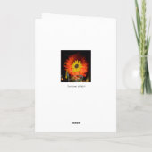 Notecard mit Sonnenblume Karte (Rückseite)