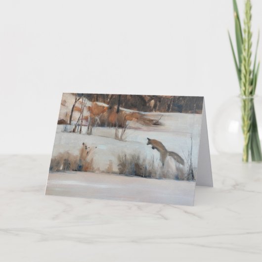 Notecard of Jumping Fox, Steamboat Springs, Co Dankeskarte (Vorderseite)