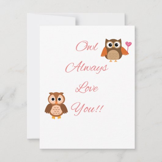 Notecard "Owl Always Liebe You" Mitteilungskarte (Vorderseite)