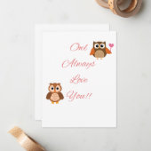 Notecard "Owl Always Liebe You" Mitteilungskarte (Vorderseite/Rückseite Beispiel)