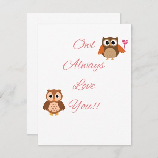 Notecard "Owl Always Liebe You" Mitteilungskarte (Vorne/Hinten)