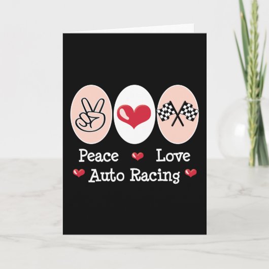Notecard "Peace Liebe Auto Racing Checkered Flag" Karte (Vorderseite)
