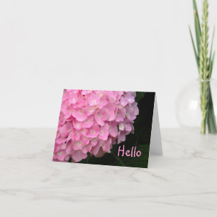 notecard, "Pink Hydrangea/Hello" Karte