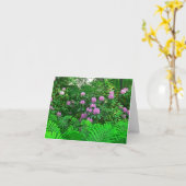 NOTECARD "RHODODENDRON & FERNS" KARTE (Gelbe Blume)
