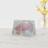Notecard - Rosa Meerglas und Seashell Karte (Gelbe Blume)